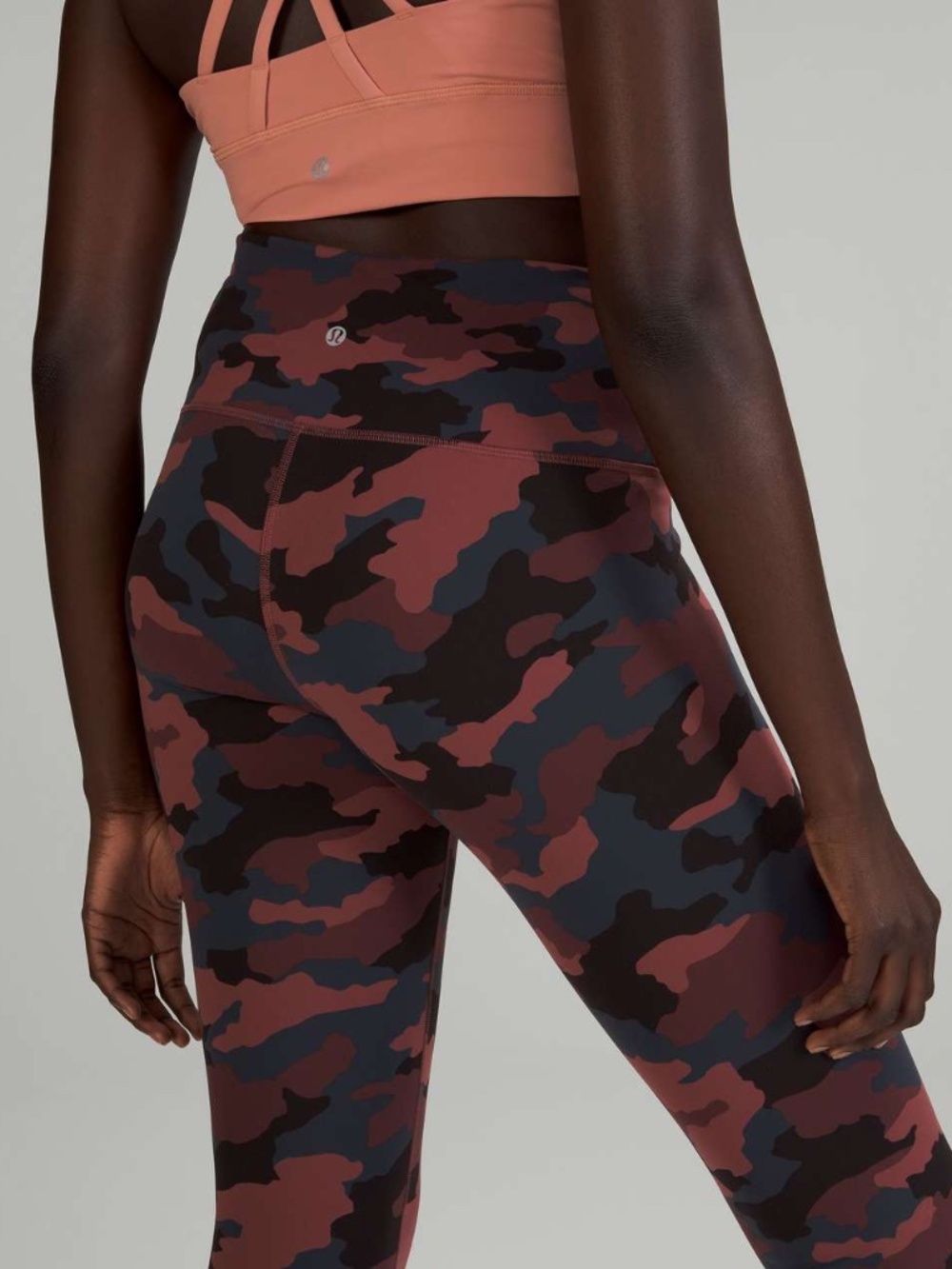 Lululemon Wunder Train HR Crop 23 Heritage 365 Camo Smoky Red 8